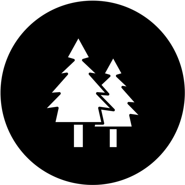 Diseño vectorial Estilo del icono del árbol de pino