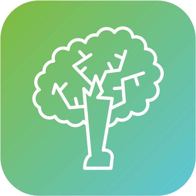Diseño vectorial Estilo del icono del árbol de roble