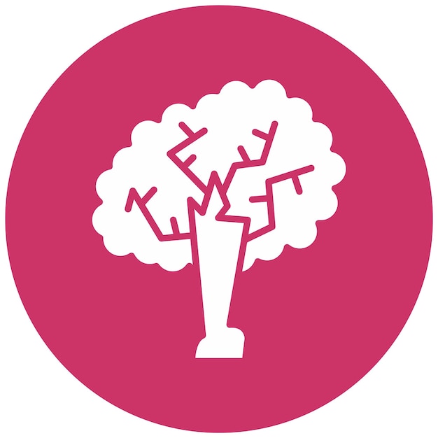 Diseño vectorial Estilo del icono del árbol de roble