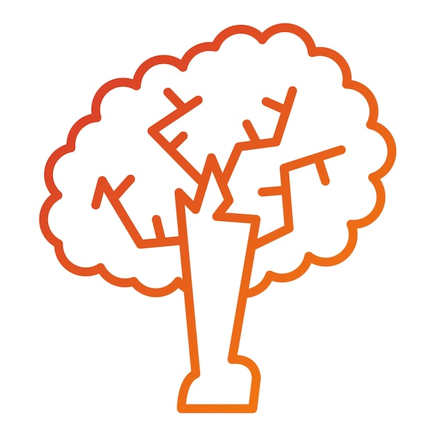 Diseño vectorial Estilo del icono del árbol de roble