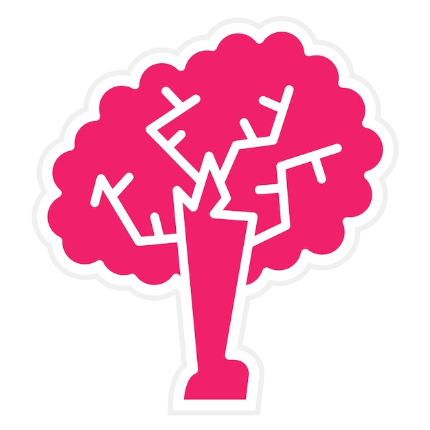 Diseño vectorial Estilo del icono del árbol de roble