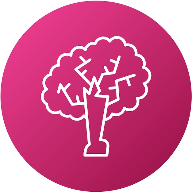 Diseño vectorial Estilo del icono del árbol de roble