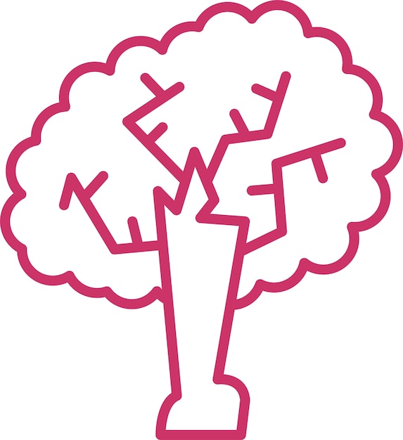 Diseño vectorial Estilo del icono del árbol de roble