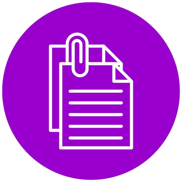 Diseño vectorial Estilo del ícono del archivo adjunto