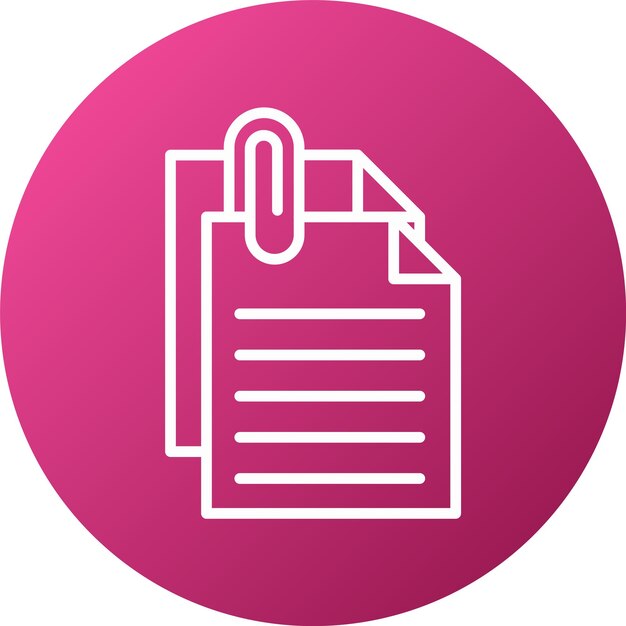 Diseño vectorial Estilo del ícono del archivo adjunto