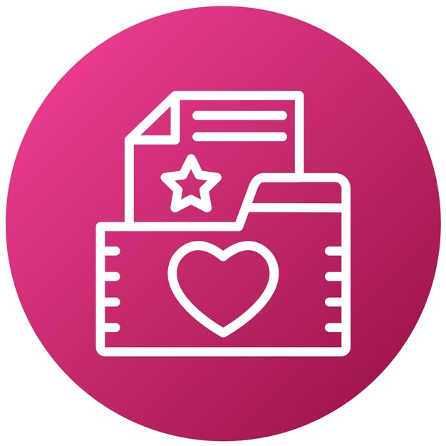 Diseño vectorial Estilo de icono de archivo favorito