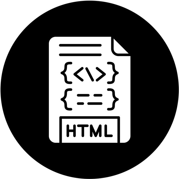 Vector diseño vectorial estilo del ícono del archivo html