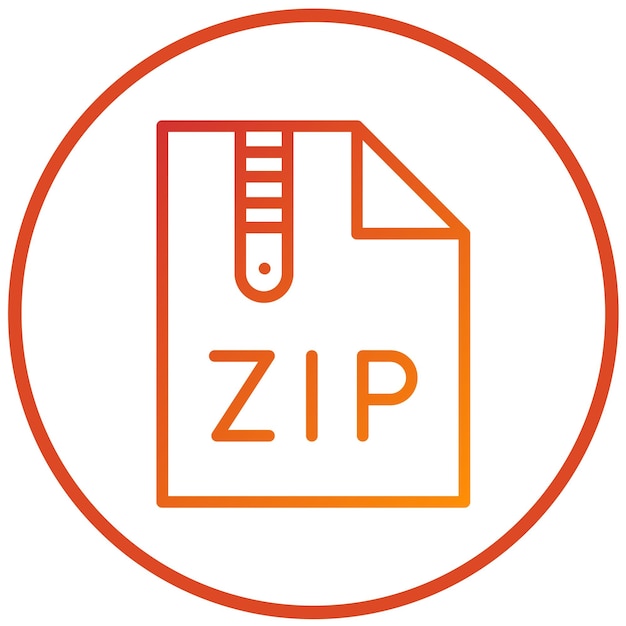 Diseño vectorial Estilo de icono del archivo Zip