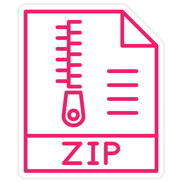 Diseño vectorial Estilo de icono del archivo Zip