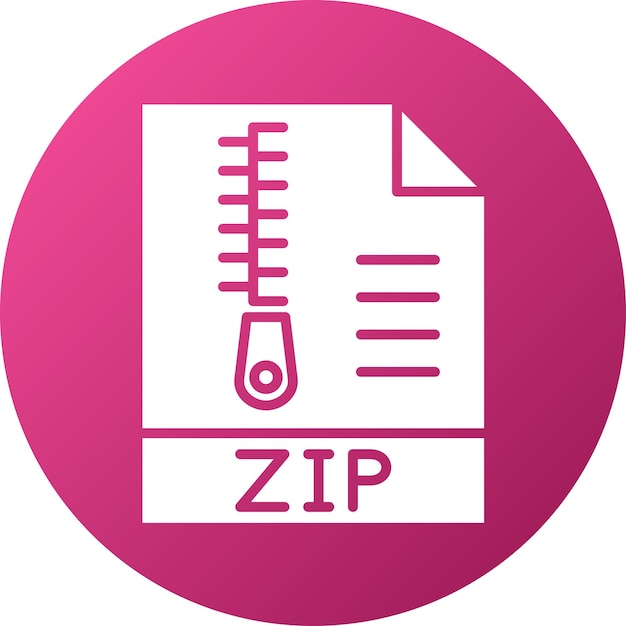 Diseño vectorial Estilo de icono del archivo Zip