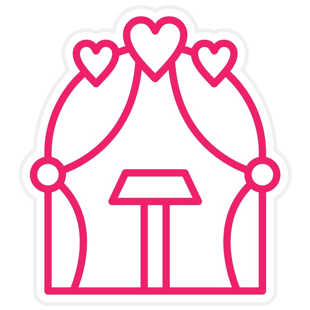 Diseño vectorial Estilo del icono del arco de la boda