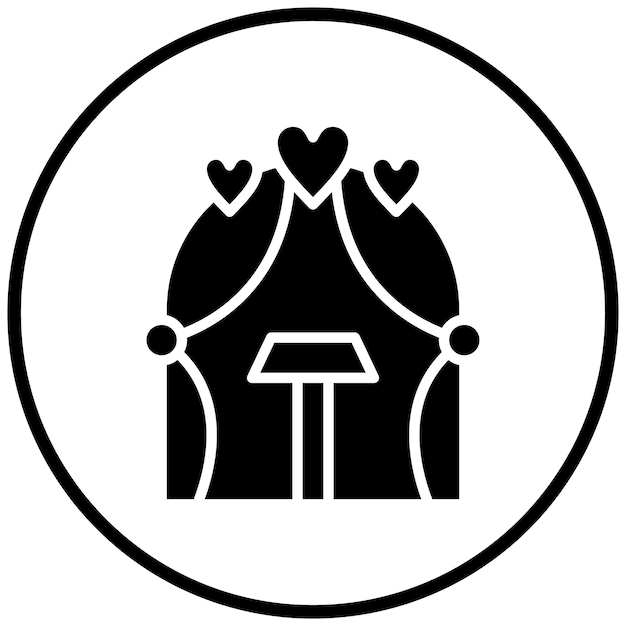 Diseño vectorial Estilo del icono del arco de la boda