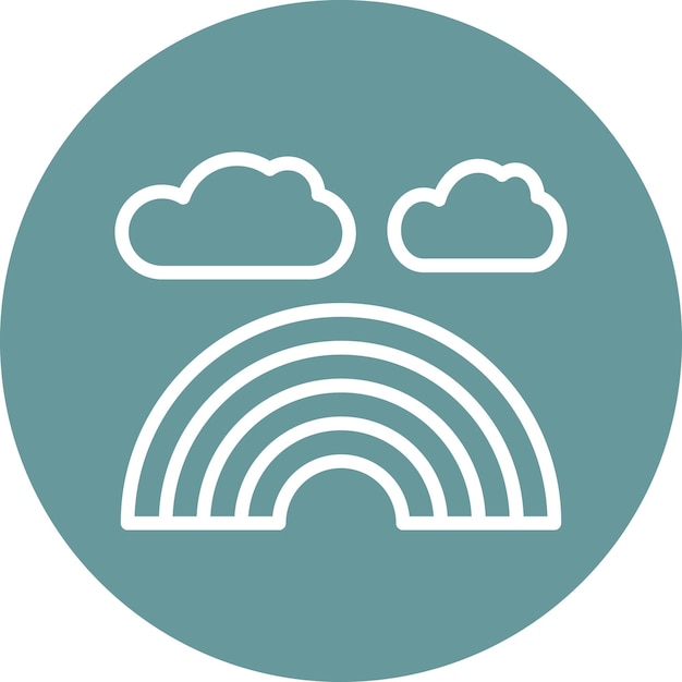 Diseño vectorial Estilo del icono del arco iris
