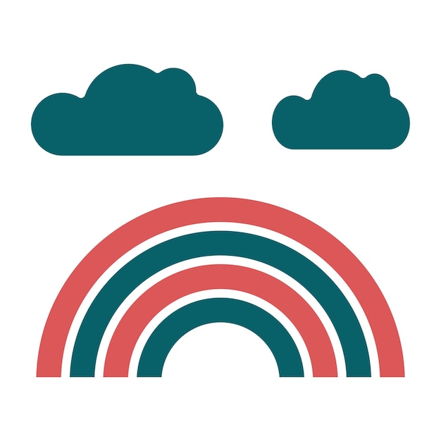 Diseño vectorial Estilo del icono del arco iris