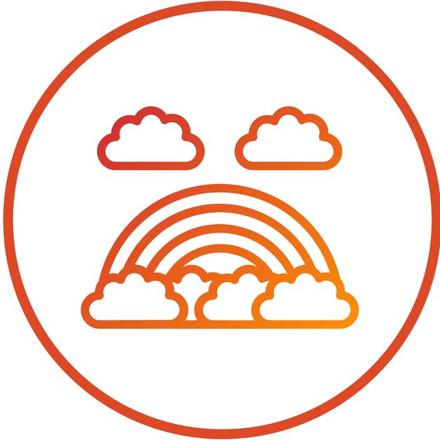 Diseño vectorial Estilo del icono del arco iris