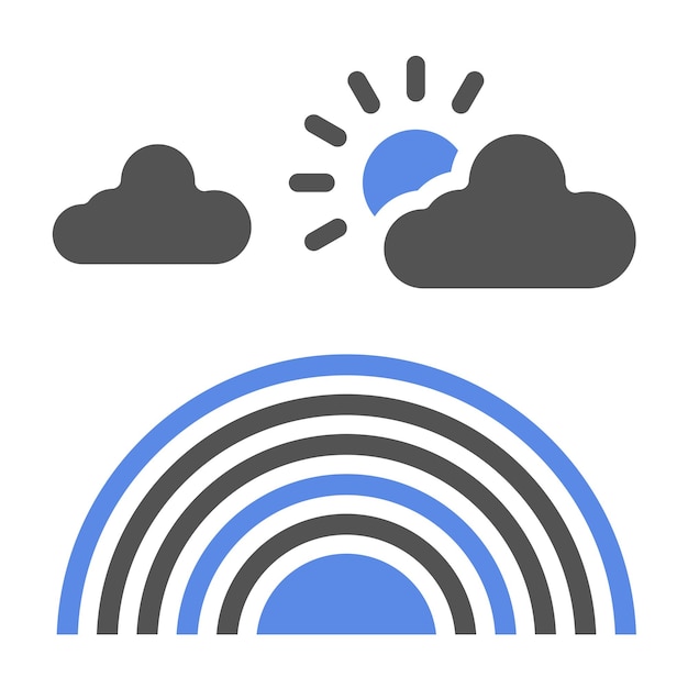 Diseño vectorial Estilo del icono del arco iris