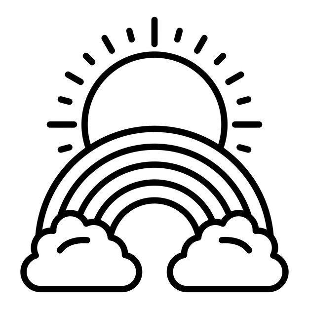 Diseño vectorial Estilo del icono del arco iris