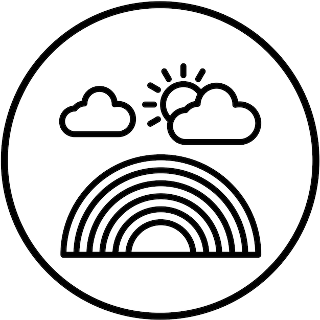 Diseño vectorial Estilo del icono del arco iris