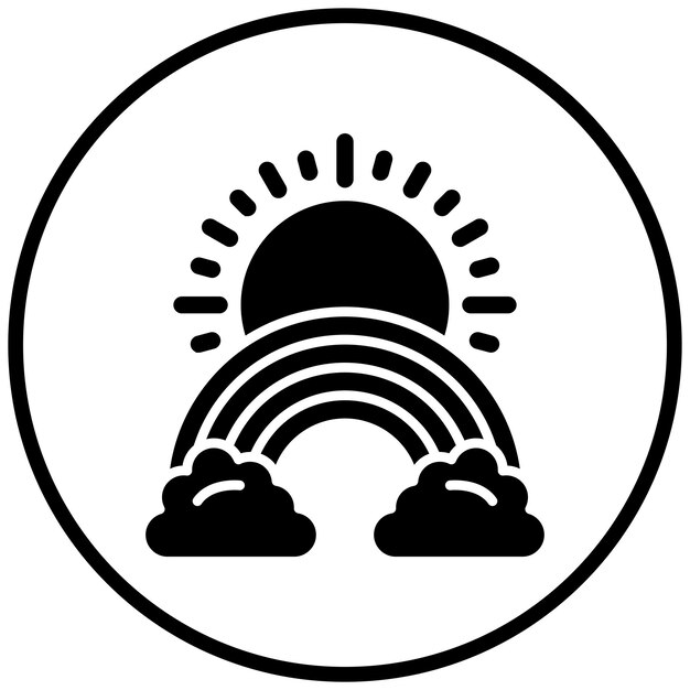 Diseño vectorial Estilo del icono del arco iris