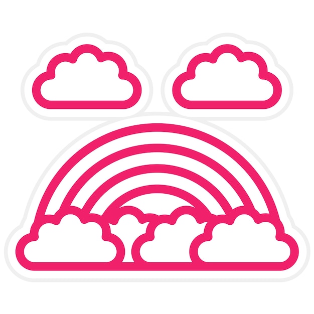 Diseño vectorial Estilo del icono del arco iris