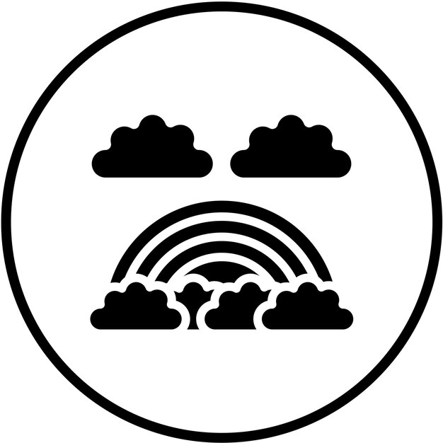 Diseño vectorial Estilo del icono del arco iris
