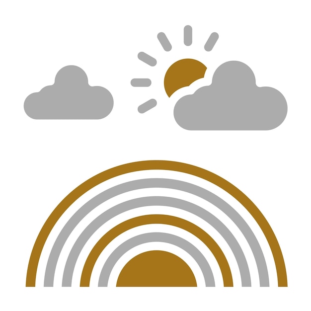 Diseño vectorial Estilo del icono del arco iris