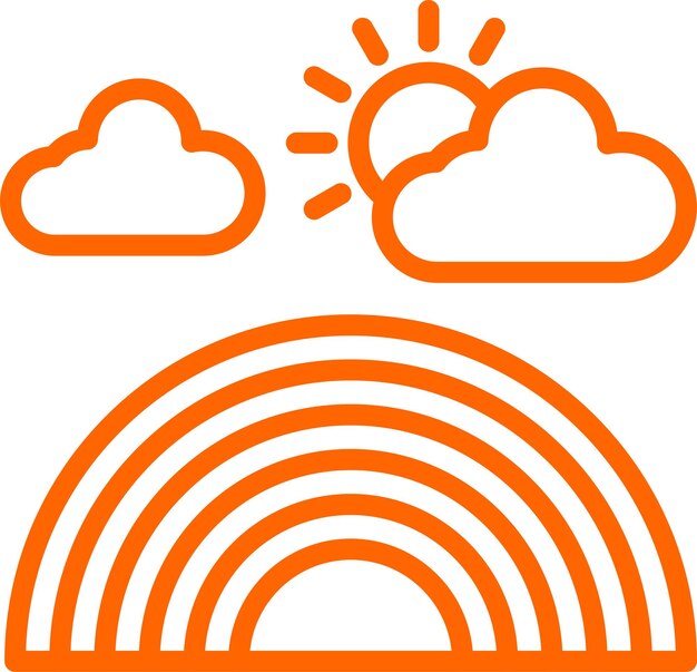 Diseño vectorial Estilo del icono del arco iris