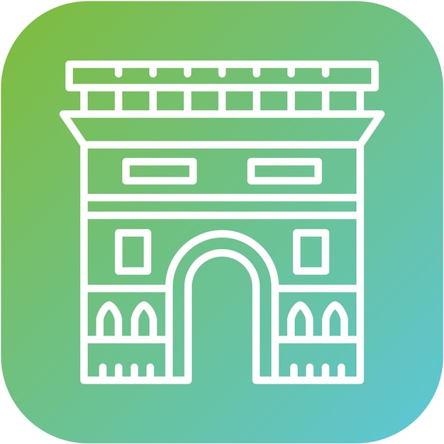 Diseño vectorial Estilo del icono del Arco del Triunfo