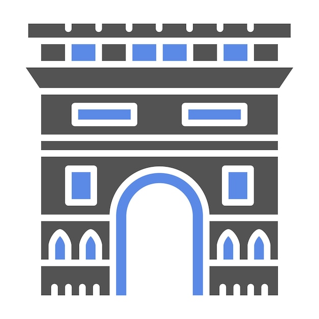 Diseño vectorial Estilo del icono del Arco del Triunfo