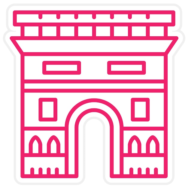 Diseño vectorial Estilo del icono del Arco del Triunfo