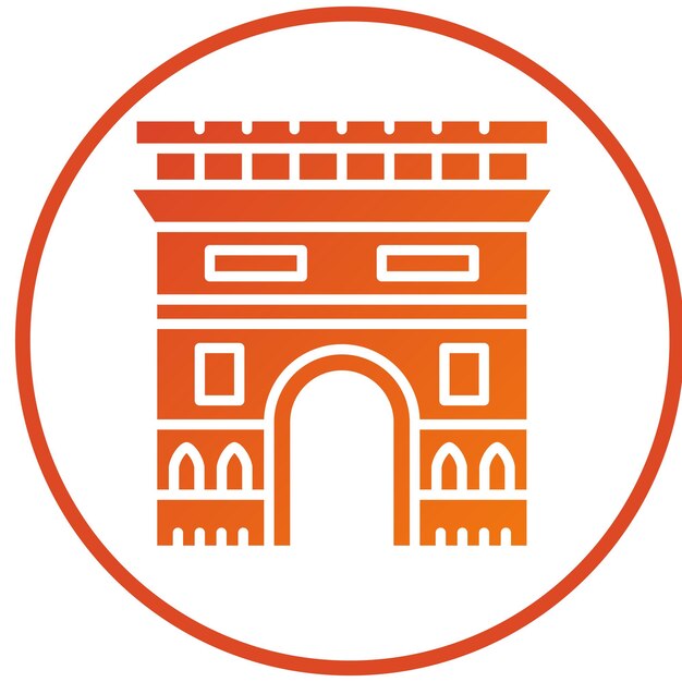 Diseño vectorial Estilo del icono del Arco del Triunfo
