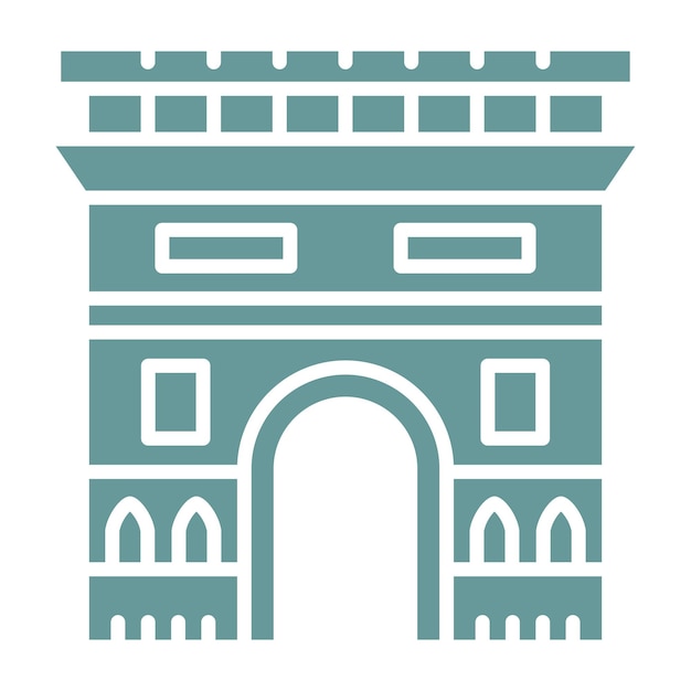 Diseño vectorial Estilo del icono del Arco del Triunfo