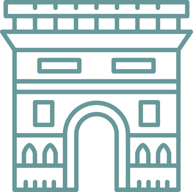 Diseño vectorial Estilo del icono del Arco del Triunfo