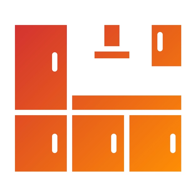 Diseño vectorial Estilo del icono del armario de la despensa