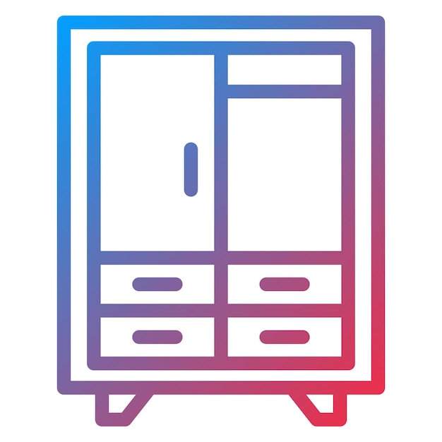 Diseño vectorial de estilo de icono de armario