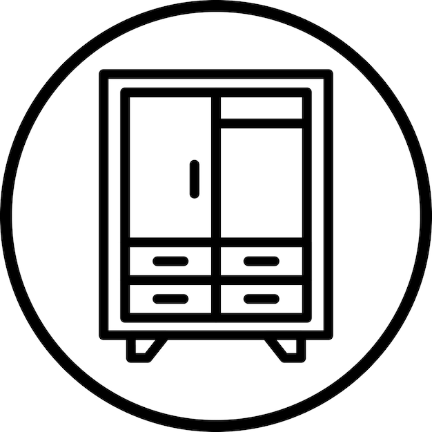 Diseño vectorial de estilo de icono de armario
