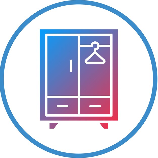 Diseño vectorial de estilo de icono de armario