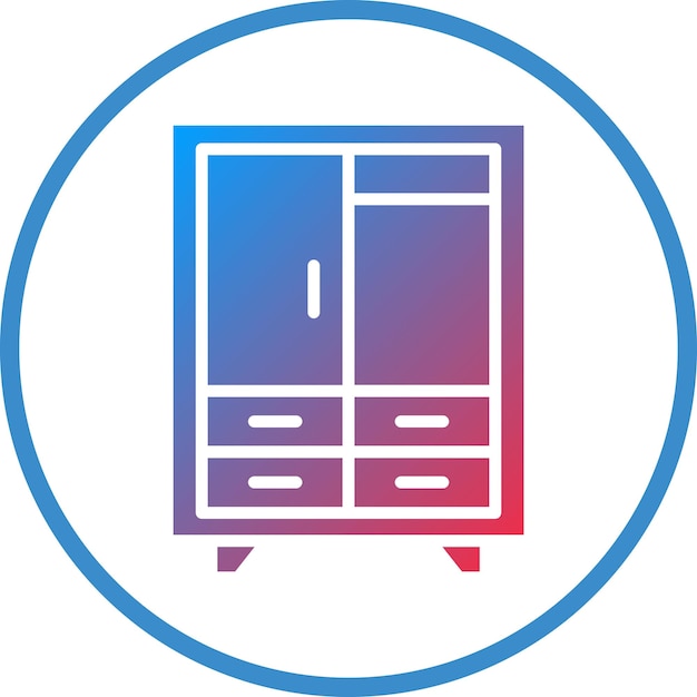 Diseño vectorial de estilo de icono de armario