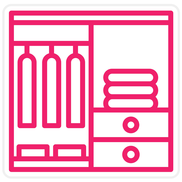 Diseño vectorial de estilo de icono de armario