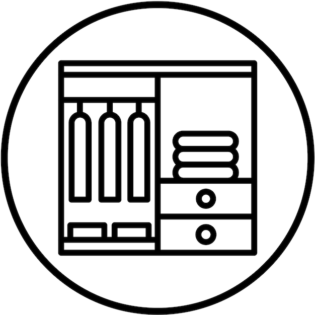 Diseño vectorial de estilo de icono de armario