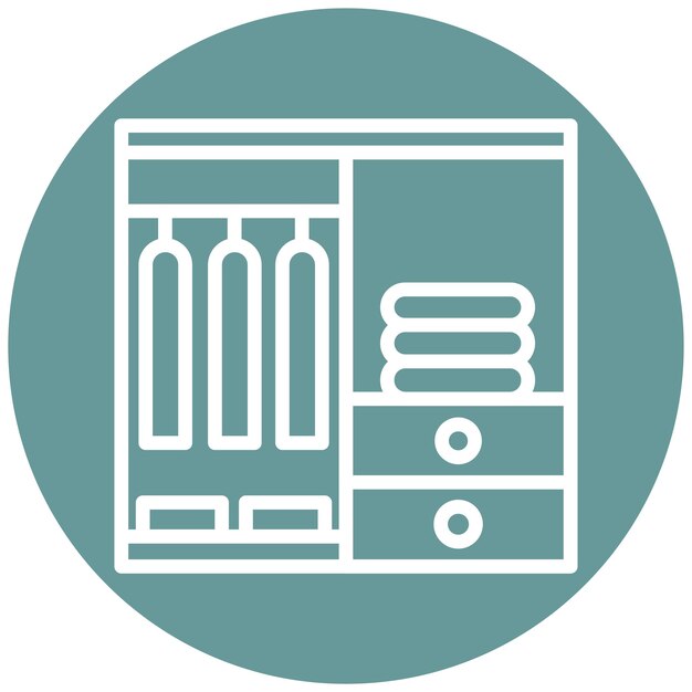 Diseño vectorial de estilo de icono de armario