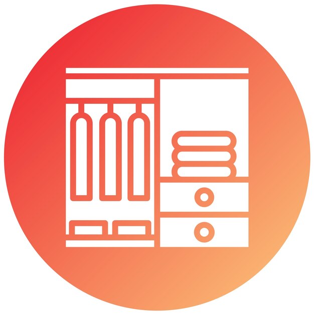 Diseño vectorial de estilo de icono de armario