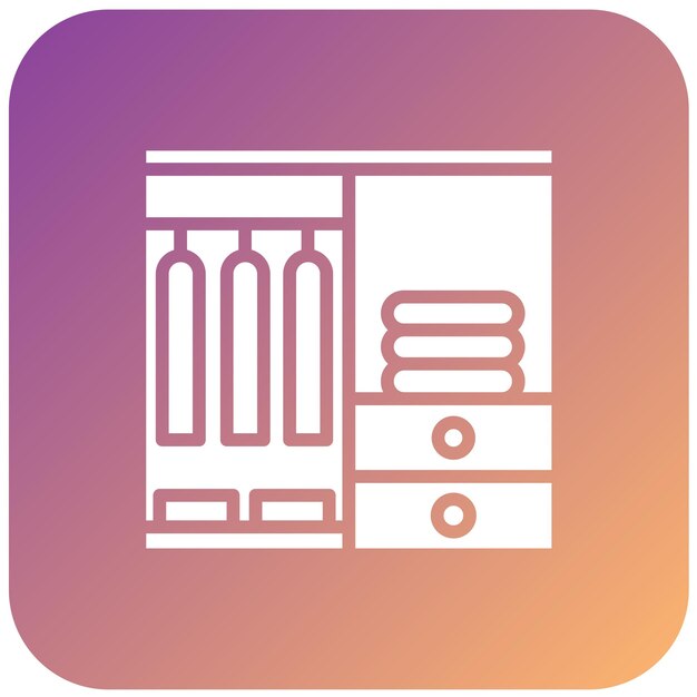 Diseño vectorial de estilo de icono de armario