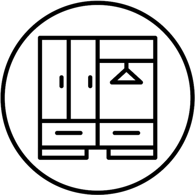 Diseño vectorial de estilo de icono de armario