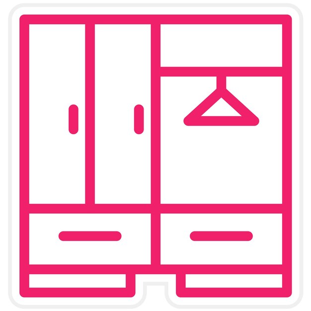 Diseño vectorial de estilo de icono de armario