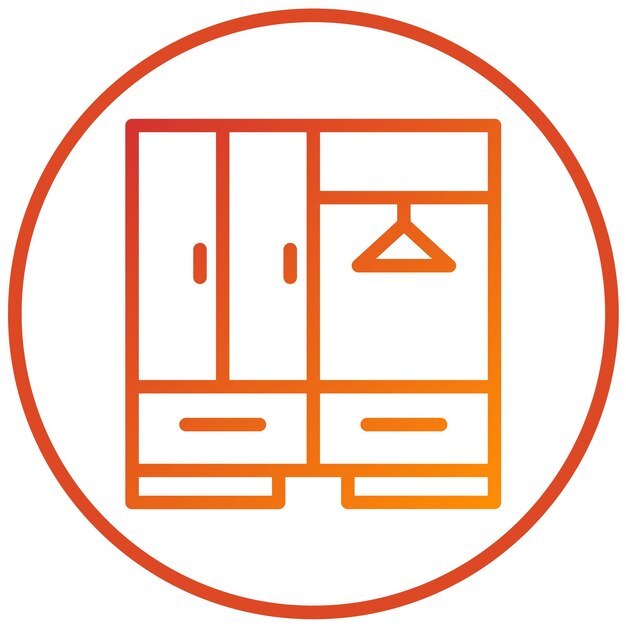 Diseño vectorial de estilo de icono de armario