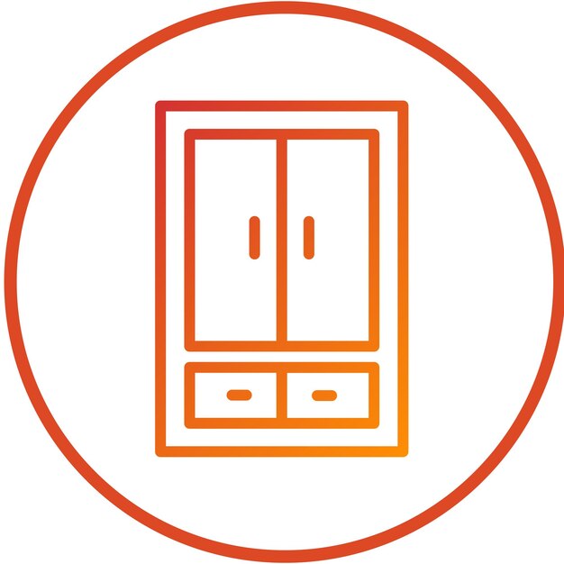 Diseño vectorial de estilo de icono de armario