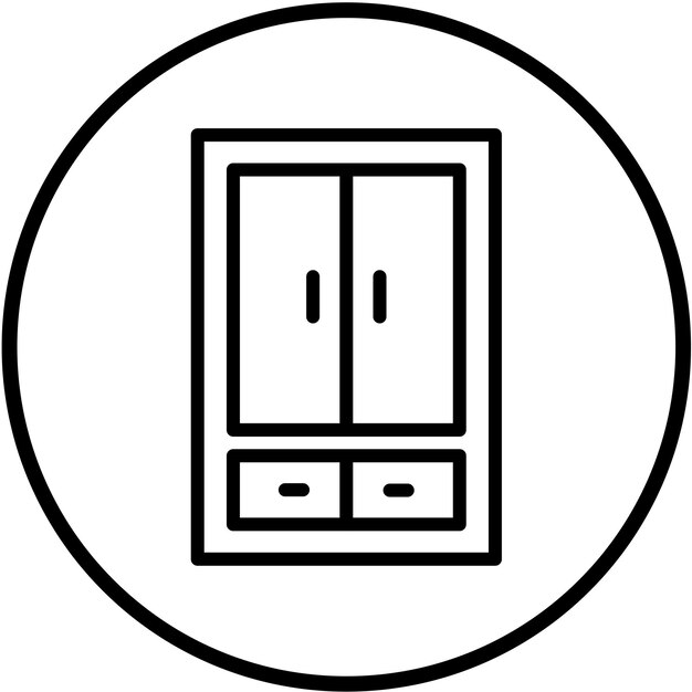 Diseño vectorial de estilo de icono de armario