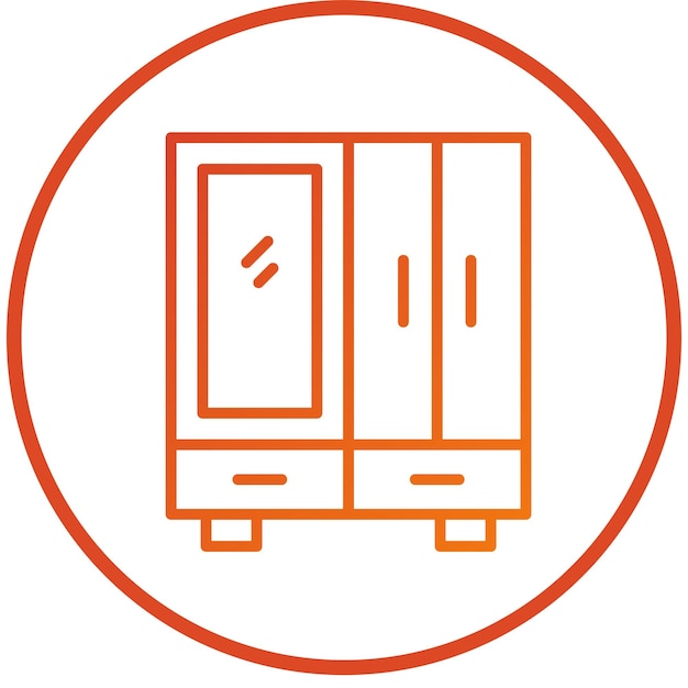 Diseño vectorial de estilo de icono de armario