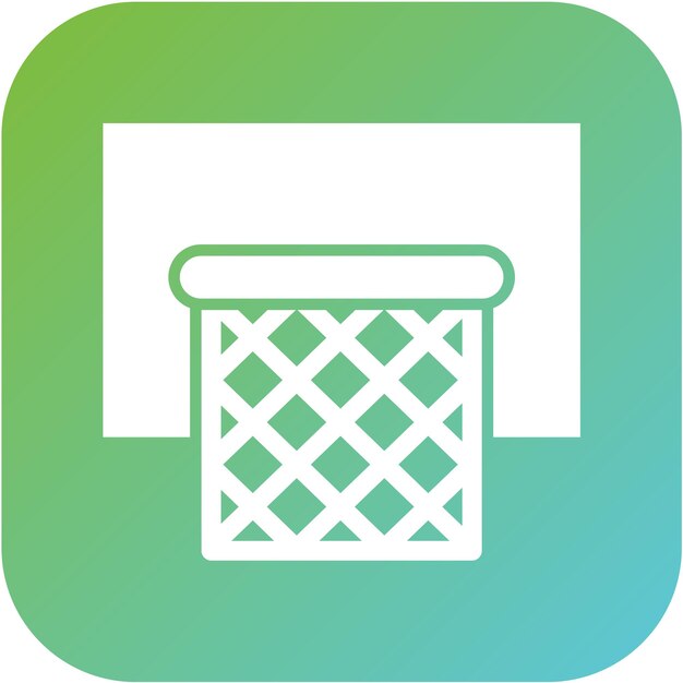 Diseño vectorial del estilo del icono del aro de baloncesto